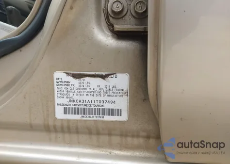 2001 Infiniti I30 from USA, damaged, VIN JNKCA31A11T037494